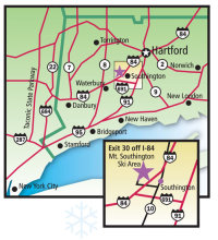 Map to Mount Southington, CT